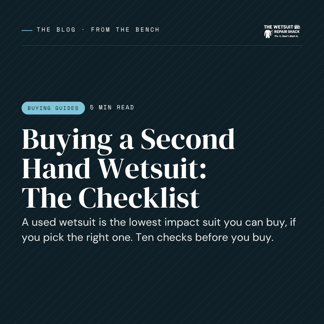 Buying a Second Hand Wetsuit: The Checklist. A used suit is the lowest impact suit you can buy. Ten checks before you buy.