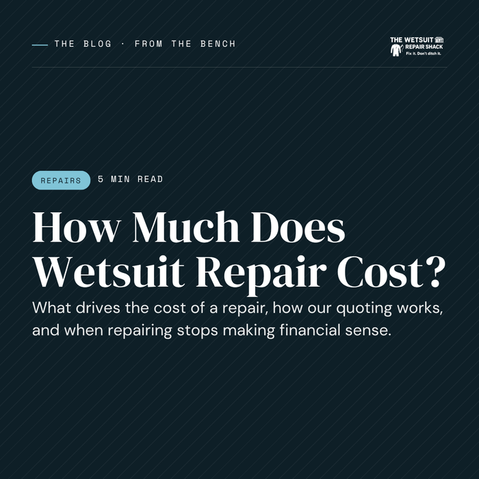 How Much Does Wetsuit Repair Cost? What drives the cost of a repair and when repairing stops making financial sense.