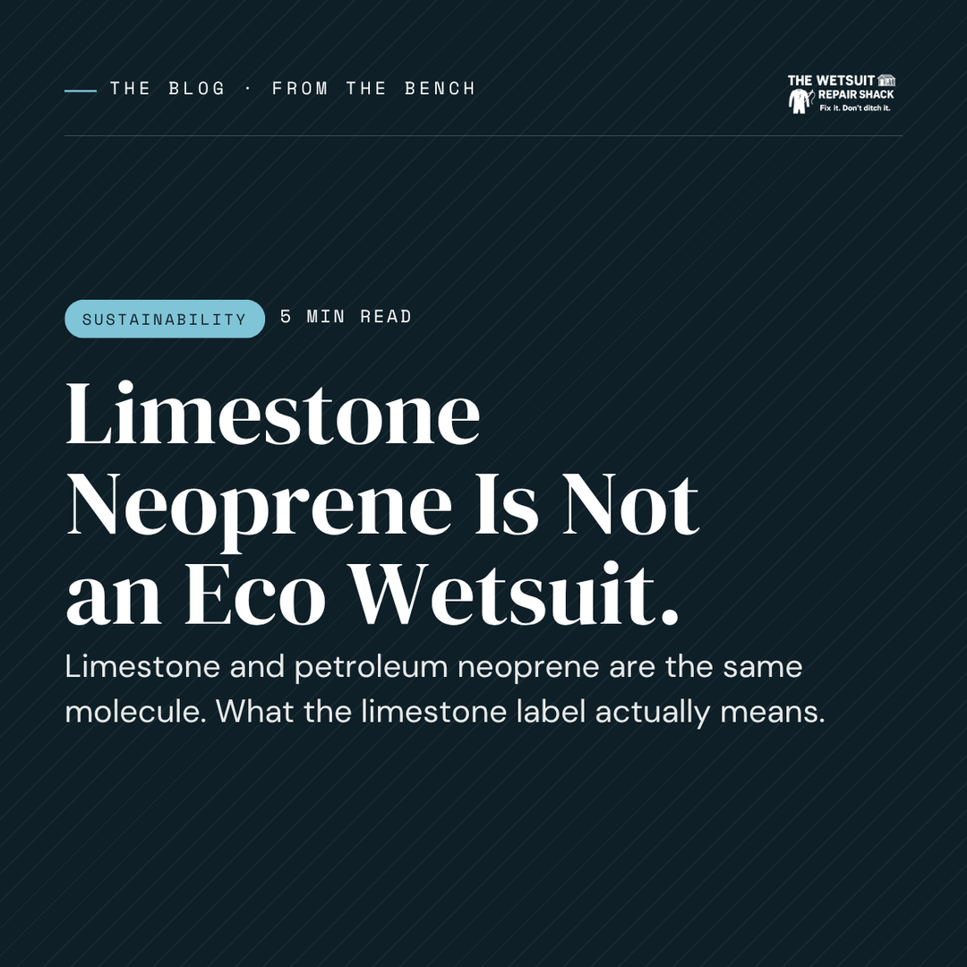 Limestone Neoprene Is Not an Eco Wetsuit. Limestone and petroleum neoprene are the same molecule. What the label really means.